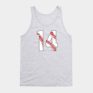 Baseball Number 14 #14 Baseball Shirt Jersey Favorite Player Biggest Fan Tank Top